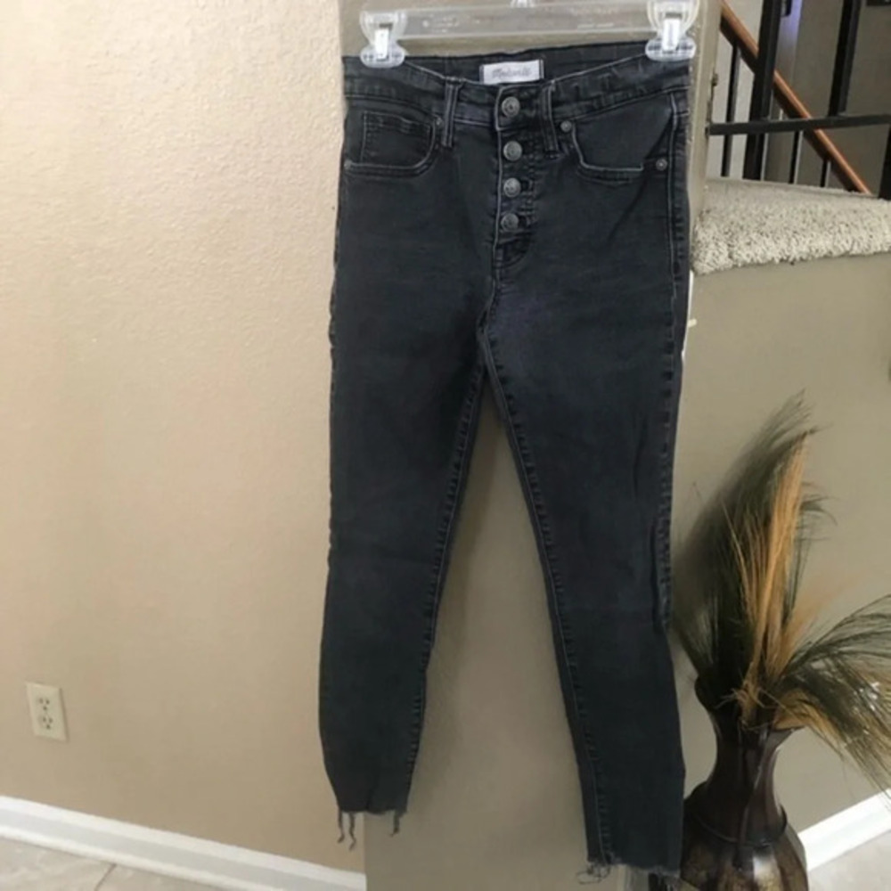 Madewell 9” High Rise Pale Gray  Skinny Jeans Size 26